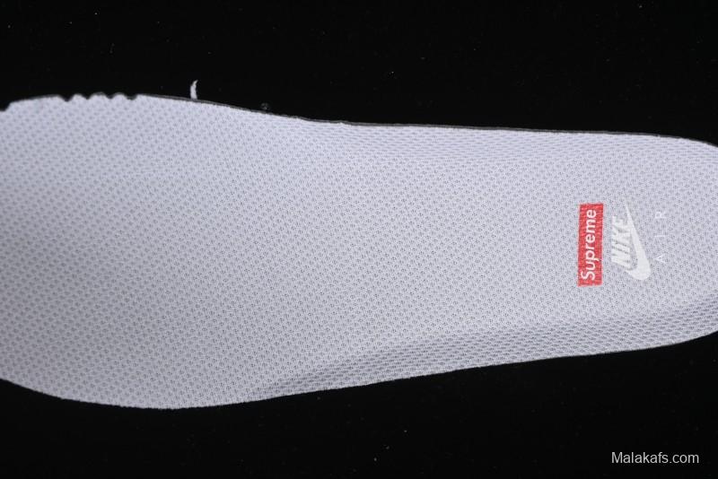 Supreme x Nike Air Force 1 '07 Low Casual Sneakers with Broken Swoosh and Anime-Inspired Spray Paint Design - CU9225-101