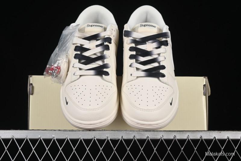 Nike SB Dunk Low Supreme Collaboration - Double Swoosh Dual Color Anniversary High-End Custom Low-Top Casual Skate Shoes - BB8675-112