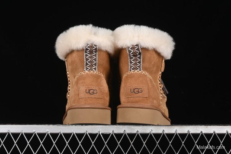 UGG Classic Mini Alpine Genuine Leather Warm and Versatile Snow Boots - 1158251