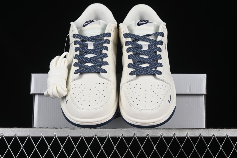 Nike SB Dunk Low Collaboration Three Swooshes Dark Blue Colorway Low-Top Casual Skateboarding Shoes - NK5639-327