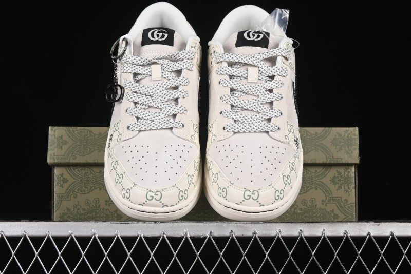 Nike SB Dunk Low Gucci Collaboration - Crystal Green Pattern Anniversary High-End Custom Low-Top Casual Sneakers - XY1688-104