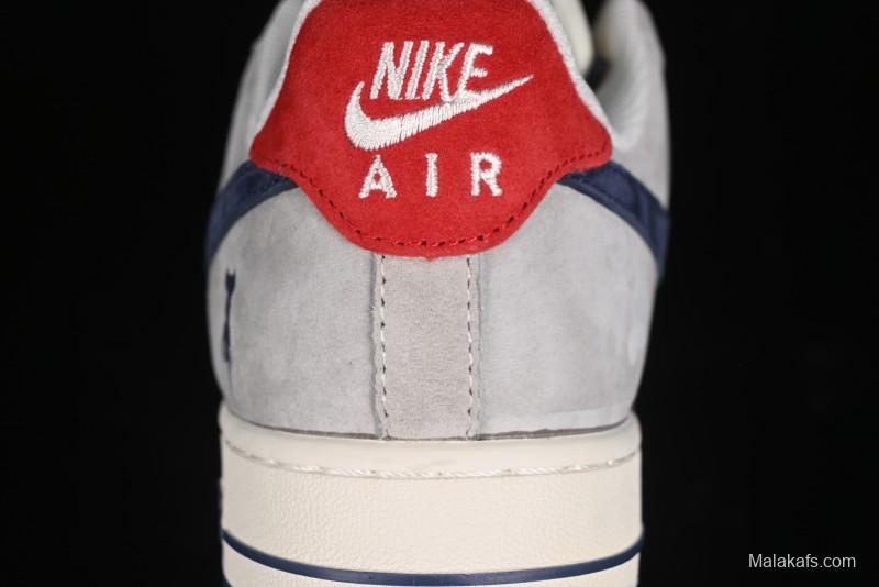 Nike Air Force 1 '07 Low Violent Bear Collaboration - Grey Blue Print Low-Top Casual Sneakers - SJ9188-001