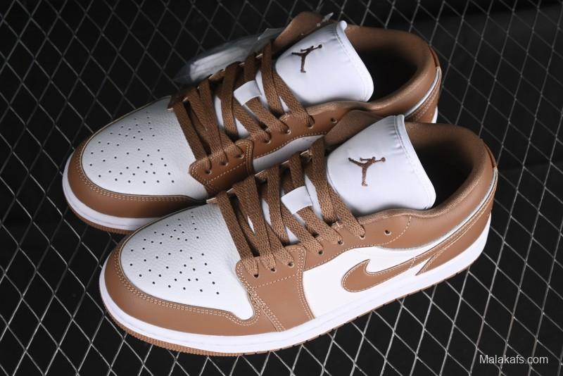 Nike Air Jordan 1 Low AJ1 White Tan Low-Top Casual Sneakers - DC0774-202