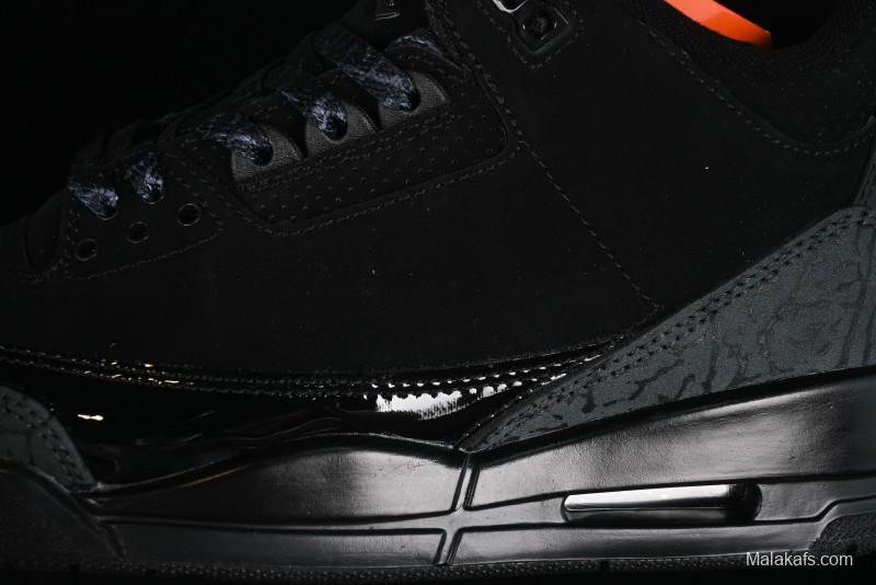 Nike Air Jordan 3 Retro Basketball Shoes in Midnight Black - CT8532-001