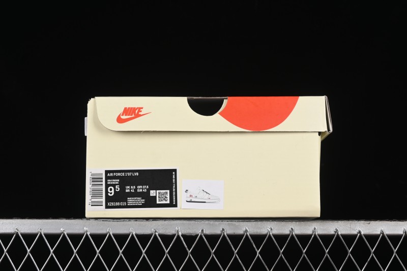 Nike Air Force 1 '07 Low Stussy Collaboration - White Grey Two-Tone Low-Top Casual Sneakers - XZ6188-015