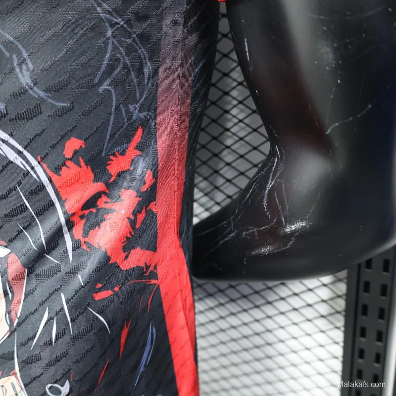 Player Version 2025 Japan National Team Black with Anime Character Design Jersey