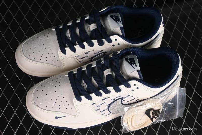 Nike SB Dunk Low Supreme Collaboration - Off-White Double Swoosh Anniversary Custom Low-Top Casual Sneakers - XX2025-288