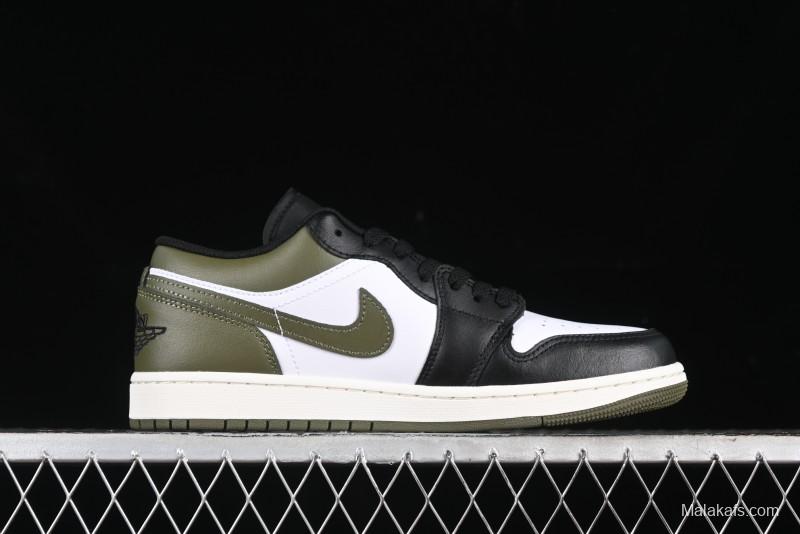 Nike Air Jordan 1 Low "Medium Olive" Casual Sneakers - 553558-092