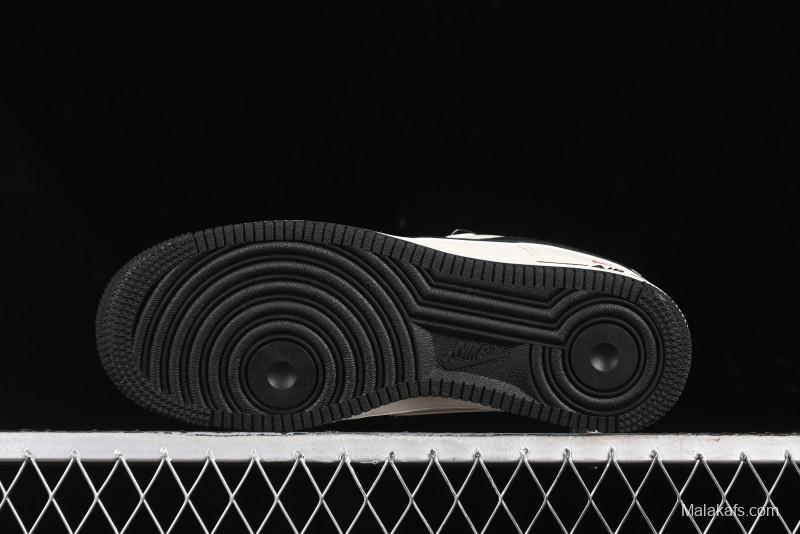 Nike Air Force 1 '07 Low Supreme Collaboration - Beige Black Starry Sneakers - XZ6188-013