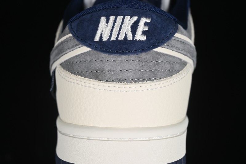 Nike SB Dunk Low Collaboration with Violent Bear - Patchwork Grey Swoosh Anniversary Custom Edition Low-Top Casual Skate Shoes - KK1333-013