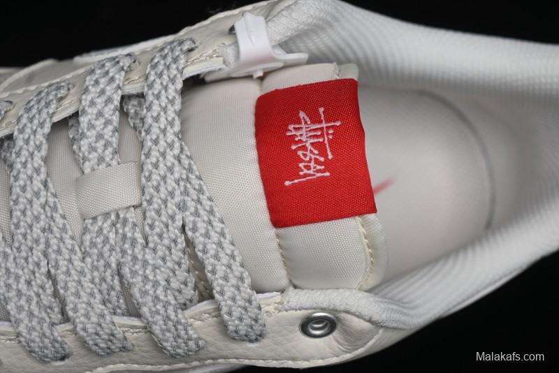 Nike Air Force 1 '07 Low Stussy Collaboration - Double Swoosh Red Tag Low-Top Casual Sneakers - SJ6698-013