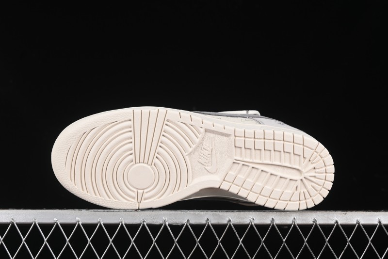 Nike SB Dunk Low Stussy Collaboration - Strap Grey Embroidered Swoosh Anniversary Custom Low-Top Casual Skate Shoes - SJ2068-307