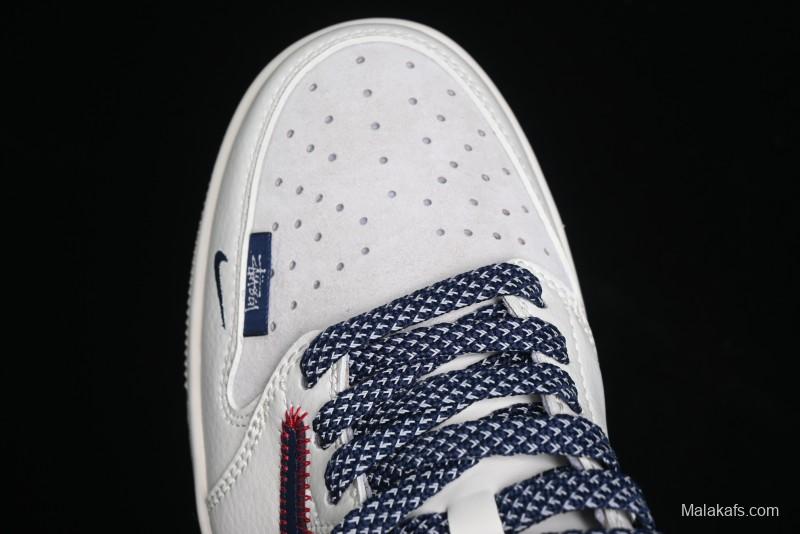 Nike Travis Scott x Fragment Design x Air Jordan 1 Low OG SP AJ1 Sneakers with Reverse Swoosh - SJ2068-134