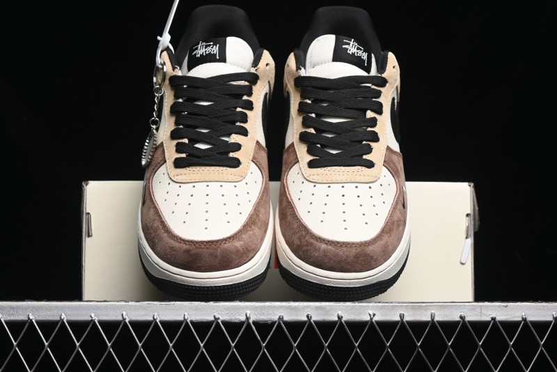 Nike Air Force 1 '07 Low The North Face x Stussy Collaboration - Black Brown Coffee Casual Sneakers - KK1988-018