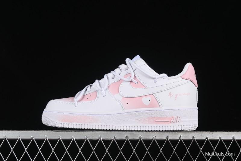 Nike Air Force 1 '07 Low Custom Spray Cherry Blossom Story Low-Top Casual Sneakers - ZH0316-052