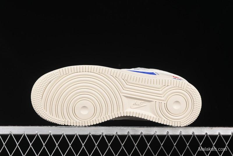 Nike Air Force 1 '07 Low Supreme Collaboration - Off White Navy Blue Low Top Casual Sneakers SJ6698-004