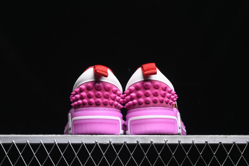 Christian Louboutin Funnyto Flat French Luxury Brand Low-Top Sneakers in Purple Color Block - X.D4