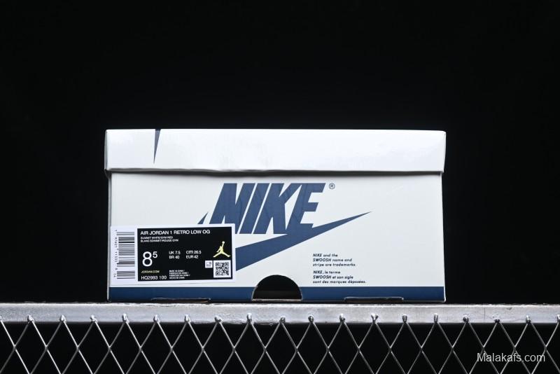 Nike Air Jordan 1 Low OG "Howard University" Casual Sneakers - HQ2993-100