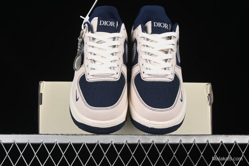 Nike Air Force 1 '07 Low Dior Collaboration - Light Blue Knit Swoosh Low-Top Casual Sneakers - KK1988-012