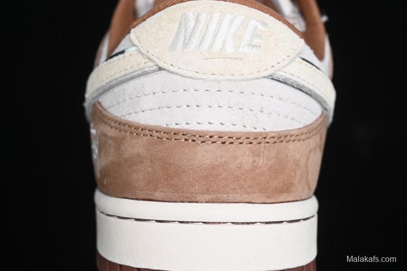 Nike SB Dunk Low Stussy Collaboration - Mummy Brown Anniversary Custom Low-Top Casual Sneakers - XX3168-601