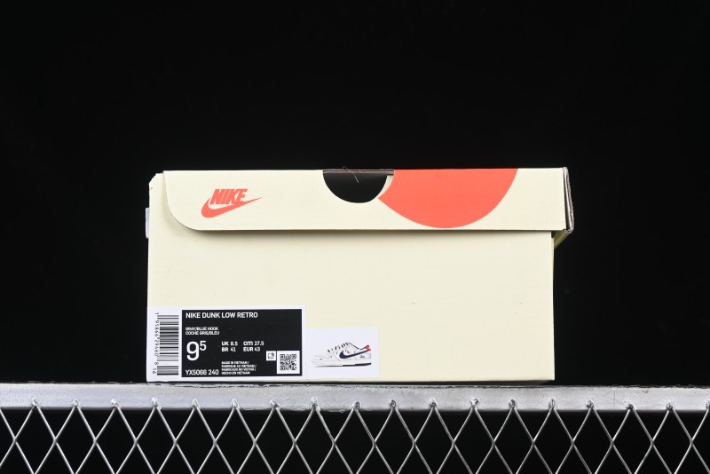 Nike SB Dunk Low Stussy Anniversary Edition High-End Custom Sneakers with Lace-Up Design in Grey White and Navy - YX5066-240