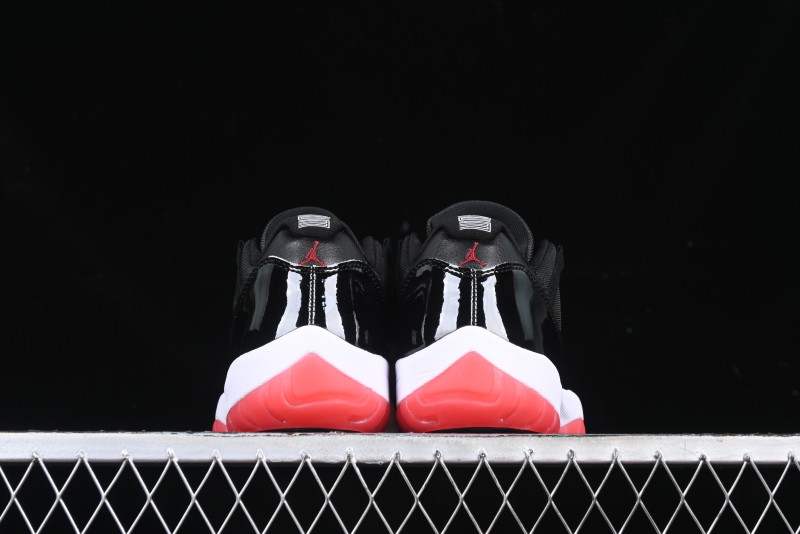 Nike Air Jordan 11 Low Bred Basketball Shoes with Patent Leather and Carbon Fiber - FV5104-006