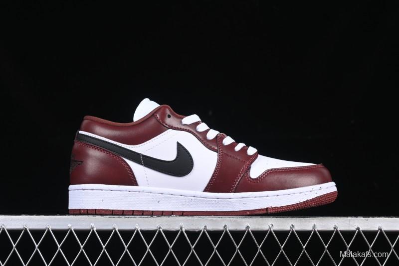 Nike Air Jordan 1 Low AJ1 Retro Lifestyle Sneakers in White and University Red - HF3148-102
