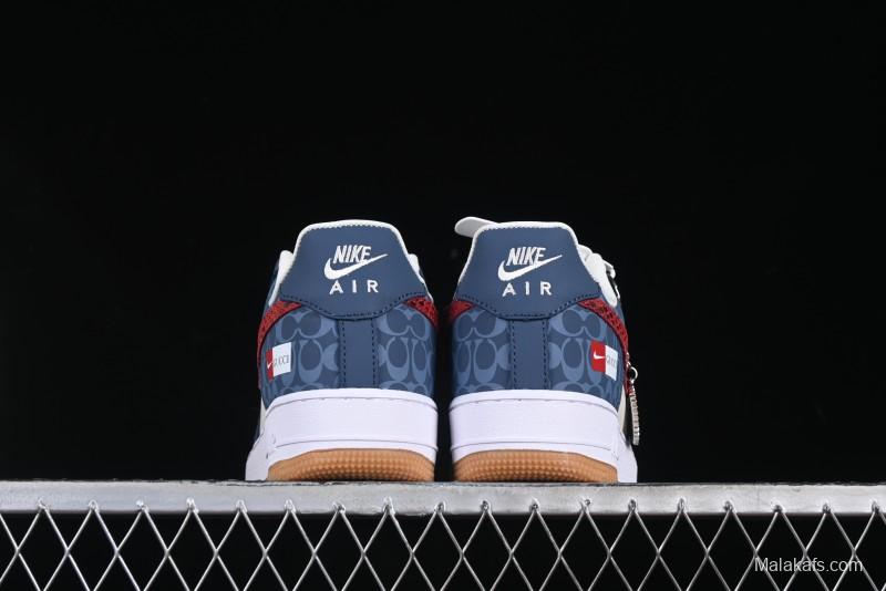 Nike Air Force 1 '07 Low Gucci Collaboration Snake Pattern Red Swoosh Casual Sneakers - DF0188-039