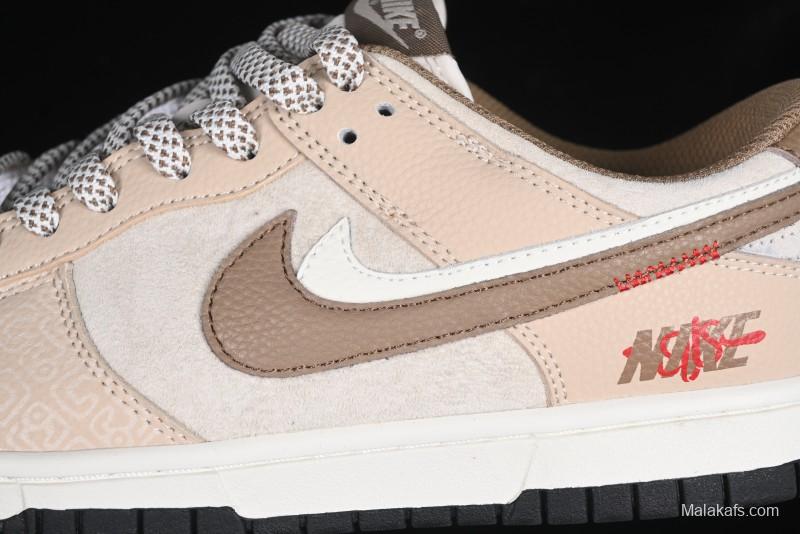 Nike SB Dunk Low Anniversary Edition Dark Swoosh Brown White Custom Low-Top Casual Skate Shoes - DJ2024-071