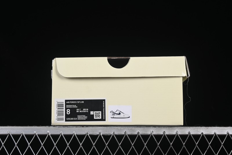 Nike Air Force 1 '07 Low Supreme Collaboration Navy Blue Line Low-Top Casual Sneakers - XZ6188-019