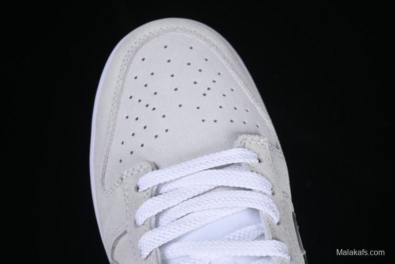 Nike Dunk Low 85 Double Swoosh White Grey SB Low Top Casual Skate Shoes - HV1800-101