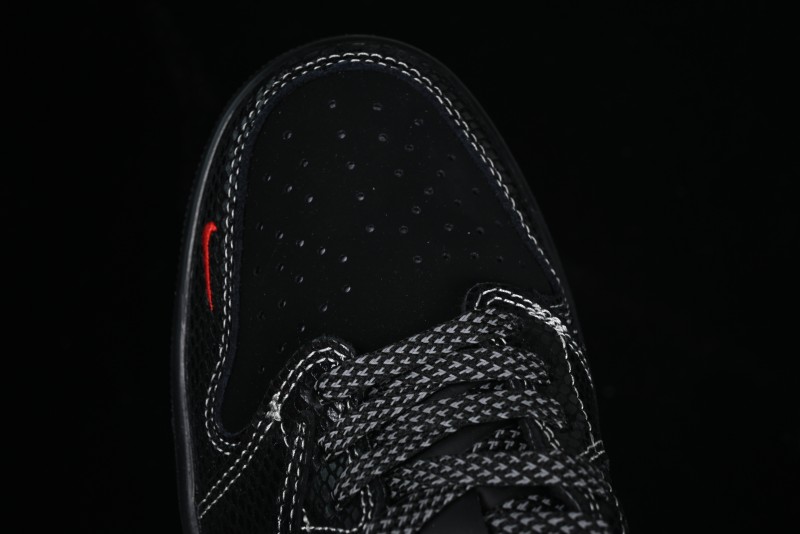 Nike Travis Scott x Fragment Design x Air Jordan 1 Low OG SP AJ1 Year of the Snake Limited Black Snake Web Low Top Casual Sneakers - CH6336-018
