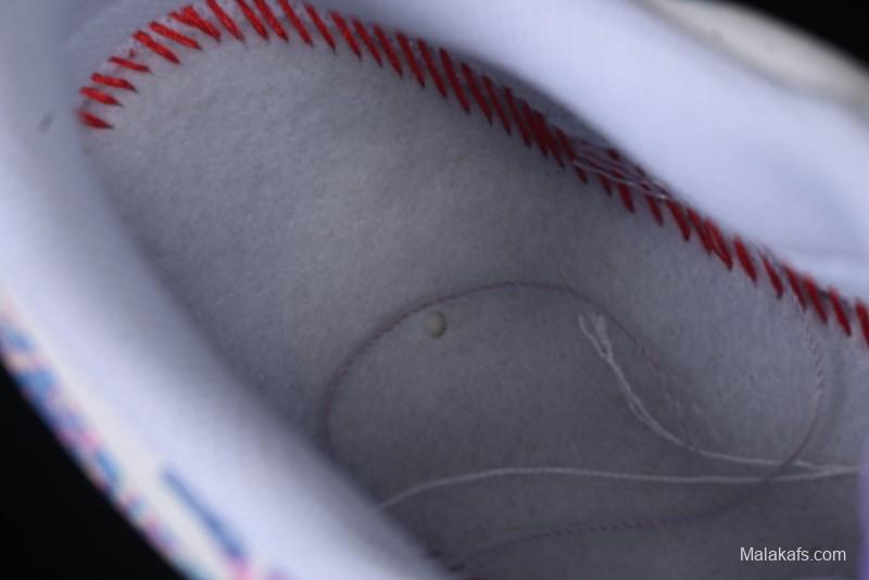 Nike Air Force 1 '07 Low Double Hearts Casual Sneakers with Hand-Drawn Anime Doodle and Pink Blue Hearts - CZ0377-002