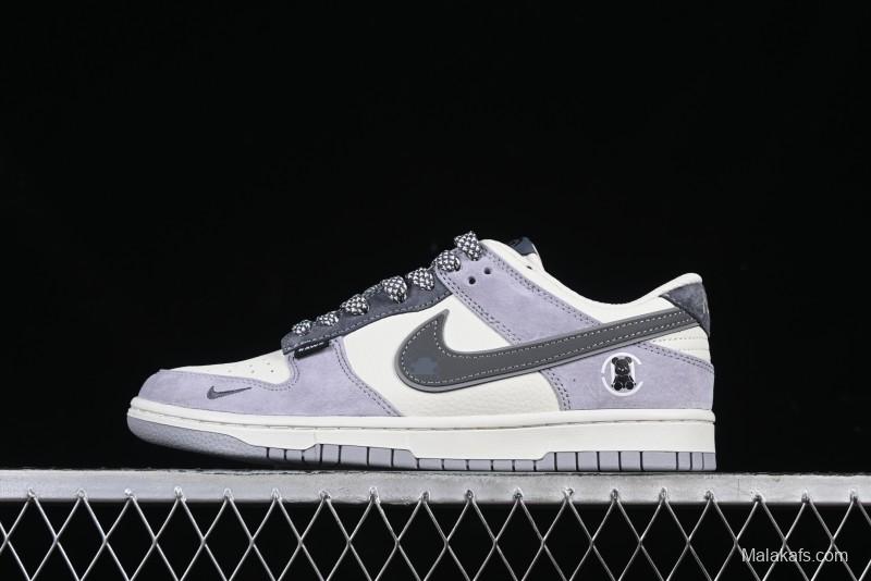 Nike SB Dunk Low Collaboration with Violent Bear Light Grey Pig Anniversary Edition High-End Custom Low-Top Casual Skate Shoes - DJ2024-109