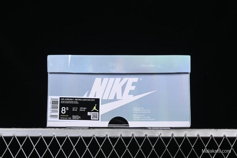 Nike Air Jordan 1 Low OG CNY AJ1 Snake Year Limited Silver Snake Low-Top Retro Basketball Shoes - HF3144-100