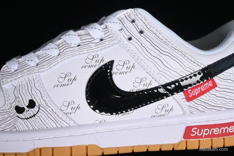 Supreme x Nike Dunk Low SB Casual Skate Shoes with Zoom Air Cushion - XD6188-034