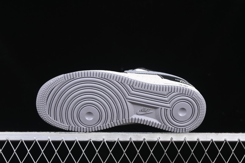 Nike Air Force 1 '07 Low The North Face Collaboration Black Grey Double Swoosh Casual Sneakers - DM6688-020
