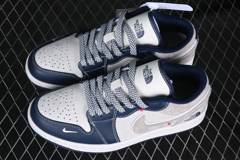 Nike Air Jordan 1 Low AJ1 The North Face Collaboration Blue White Grey Retro Basketball Shoes - DM9188-016