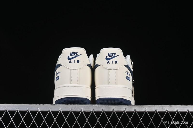 Nike Air Force 1 '07 Low Stussy Supreme Collaboration Checkerboard Beige Low-Top Casual Sneakers - DF0188-037