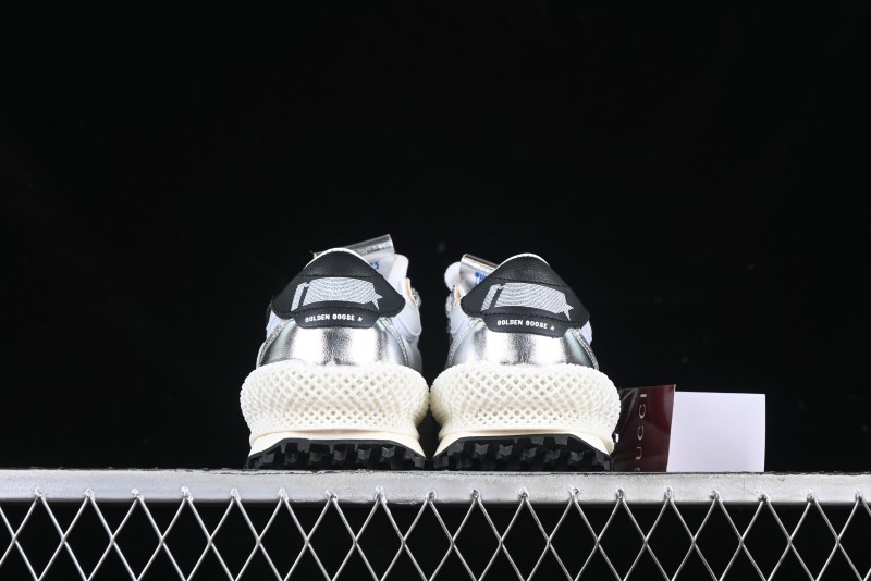 Golden Goose Marathon Silver Comfortable Low-Top Lifestyle Sneakers - X.E5