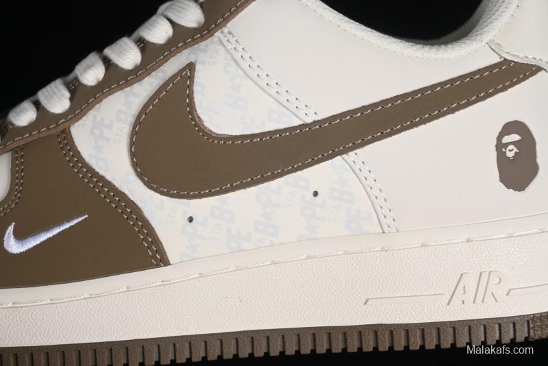 Nike Air Force 1 '07 Low BAPE Collaboration - Light Green Pigskin Low-Top Casual Sneakers - BA8806-225