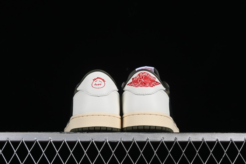 Nike Travis Scott x Air Jordan 1 Low OG AJ1 Reverse Swoosh Sneakers - DM7866-200