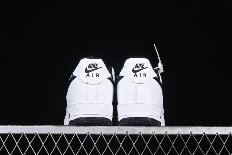 Nike Air Force 1 '07 Low White Black Swoosh Casual Sneakers - 315122-103