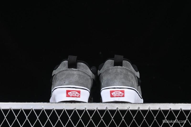 Vans Knu Skool Low-Top Retro Casual Vulcanized Sneakers in Grey Black - VN0009QCBDS