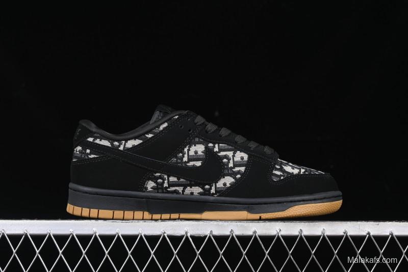 Nike SB Dunk Low APE Collaboration - Camouflage Black Swoosh Anniversary Custom Low-Top Casual Sneakers - KK1333-017