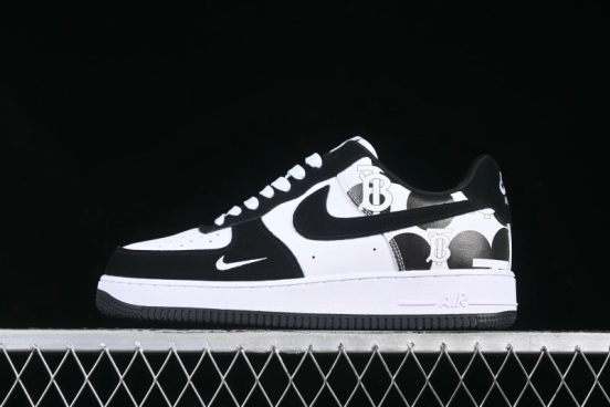 Nike Air Force 1 '07 Low Burberry Collaboration Black White Cow Print Casual Sneakers - DF0188-029