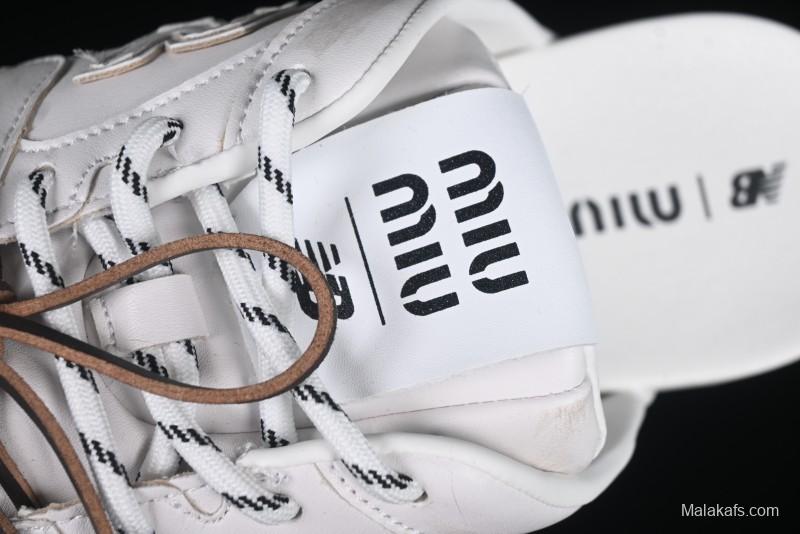 Miu Miu x New Balance 530 Deconstructed Low-Top Retro Sneakers with Dual Lace Design - AJD4