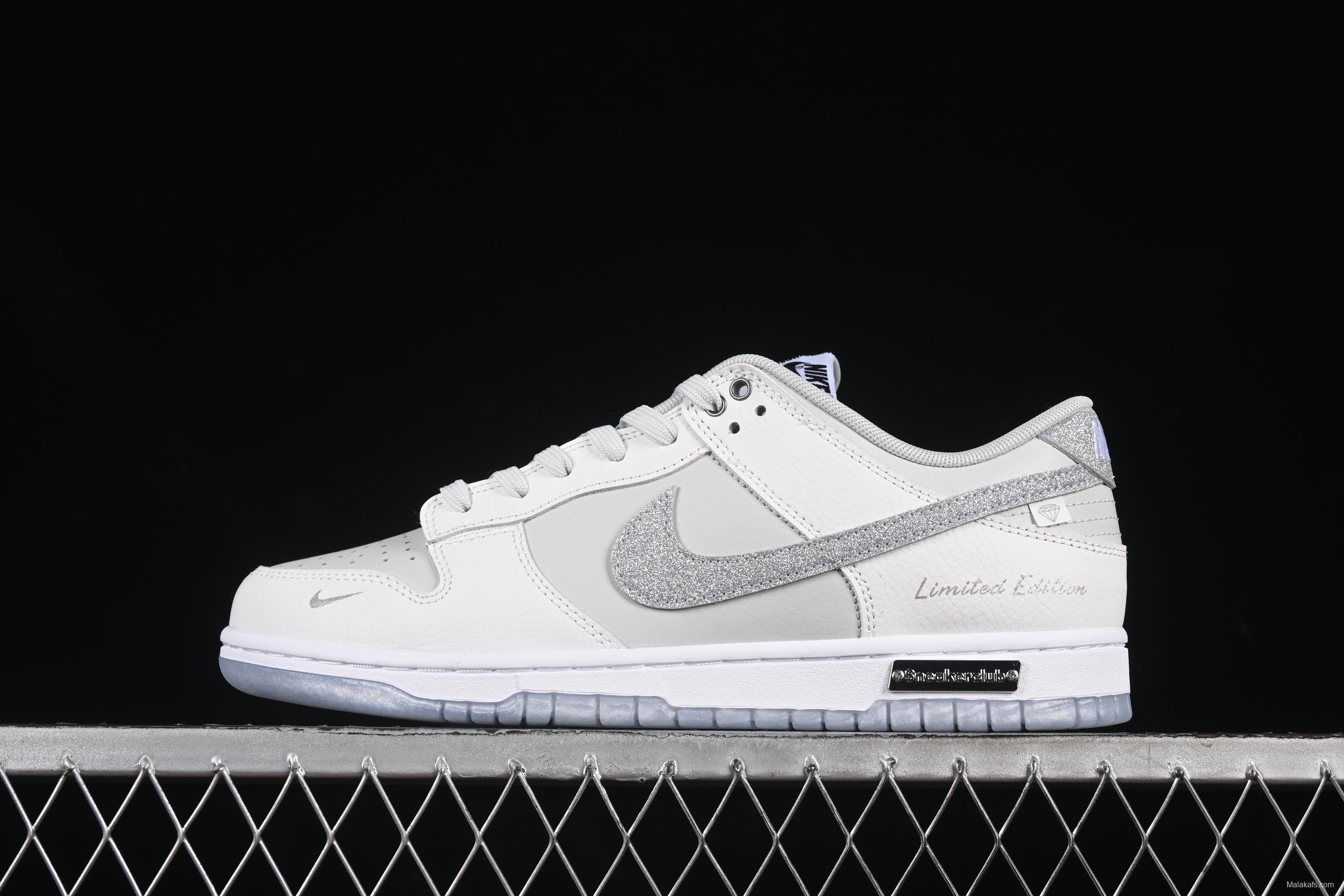 Nike SB Dunk Low White Lover Diamond Anniversary Custom Low-Top Casual Skate Shoes - WG0218-018