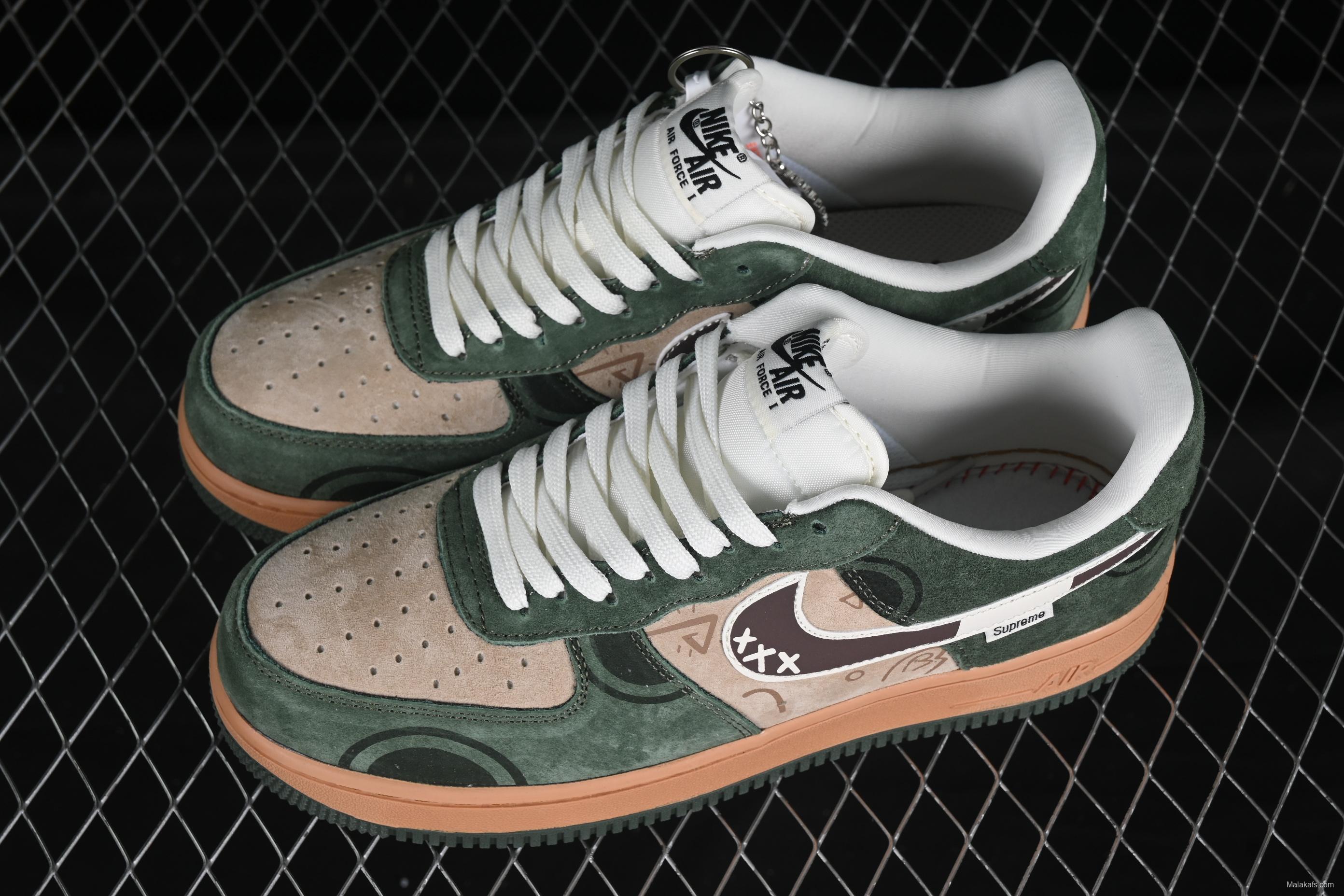 Nike Air Force 1'07 Low Supreme Collaboration Distressed Graffiti Casual Sneakers - DF0188-024