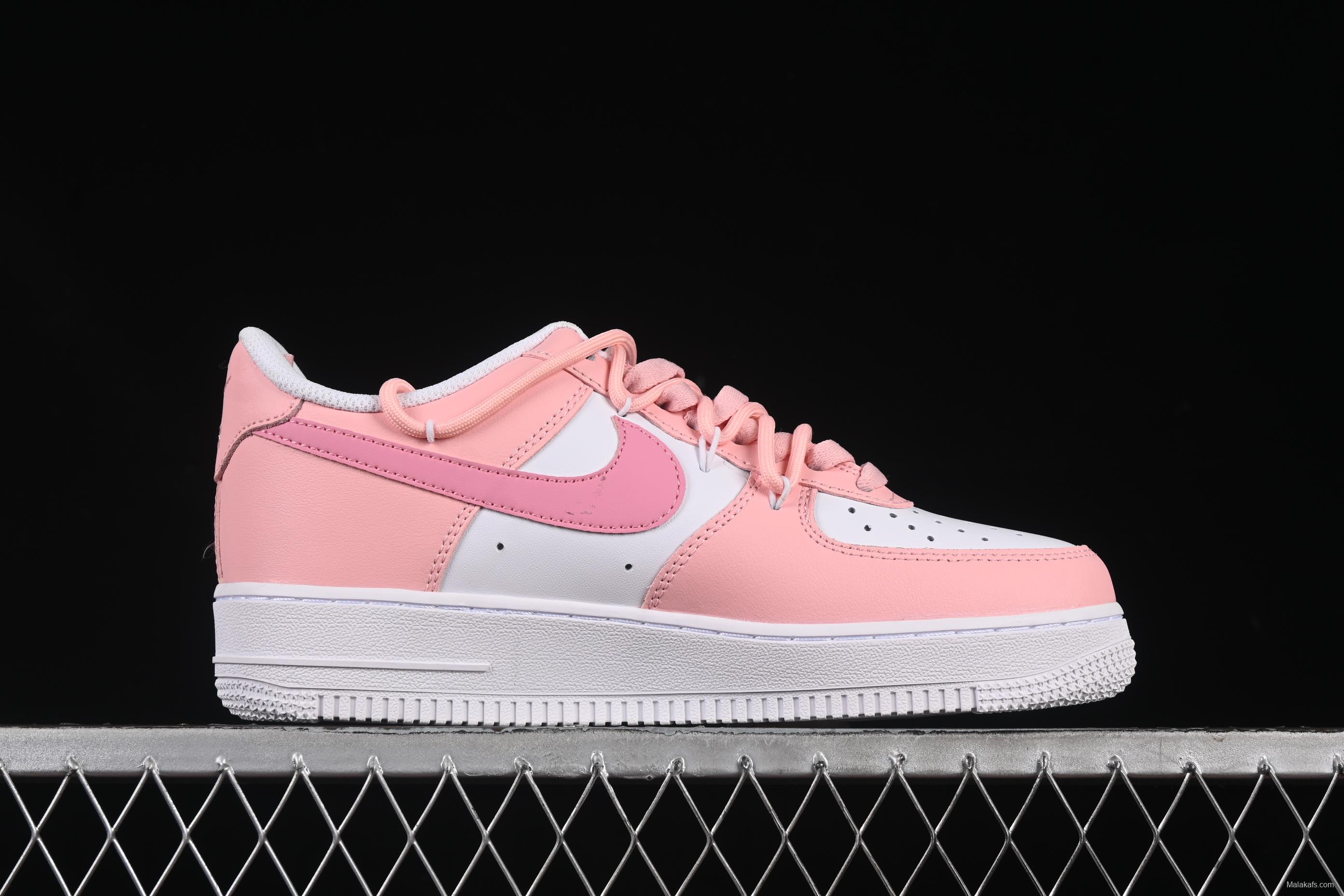 Nike Air Force 1'07 Low Pink Lover Casual Sneakers with Cartoon Patterns - YY2023-762